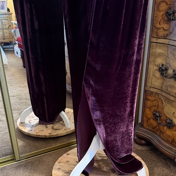 Young Fabulous & Broke Velvet Maxi Dress in Deep Purple with a High Slit - Picture 2 of 13